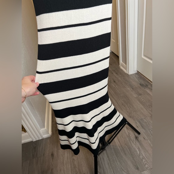 Jason Wu Striped Silk Blend Knit Bodycon Midi Dress, L - Picture 5 of 9